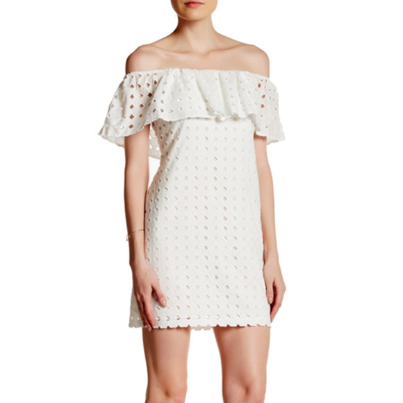 CYNTHIA STEFFE NEW $138 Allison Off The Shoulder Cutout Dress in Iceberg Size 8 - Picture 1 of 2